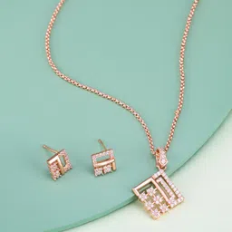 Kushal's Fashion Jewellery White Rose Gold-Plated Trendy Party Zircon Jewellery Set-picture-26
