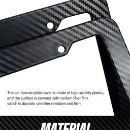 generic PSP Carbon Fiber Frame | Universal Size | Length: 20.8" | Width: 5.8" | Fits All Cars | Front & Rear Pack of 2 | Registration Plate Frame | Unbreakable Frame image 2
