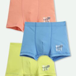 Mackly Set Of 3 Wild One Dino Printed Boxer Briefs - Peach Blue & Green-image-31