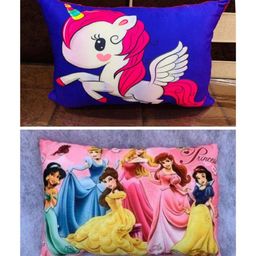 JARS Collections Velvet Baby Pillow For Sleeping Ultra Soft Toddler Pillow With Cartoon Print Pack of 2 - Multicolor-image-77