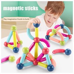 YAMAMA Magnetic Sticks Building Blocks Educational Stacking Toys With Magnetic Sticks Magnetic Balls And Magnetic Blocks For Kids  (25 Pieces  Multicolor)-15