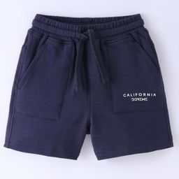 Doreme Single Jersey Knit Shorts With Text Print - Navy Blue-image-60