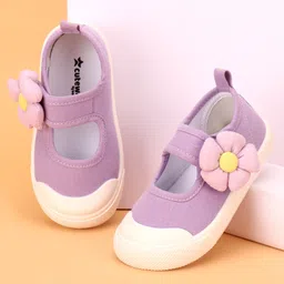 Cute Walk by Babyhug with Velcro Closure Casual Shoes Flower Applique - Purple-picture-22