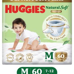 Huggies Natural Soft Premium Baby Diaper Pants Medium - 60 Pieces-11