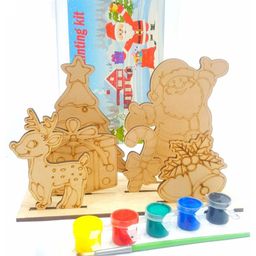 ilearnngrow Set of 5 DIY Christmas Painting kit - Reindeer, Gift, Tree, Santa Claus and Bell-27