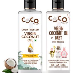 Coco Crush Baby Care Combo - Virgin Coconut Oil for Baby & Coconut Oil for Massage (400ml, 200ml each)-image-57