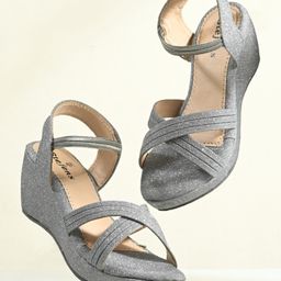 Stefens Shimmered Slip On Party Sandals - Grey-image-95