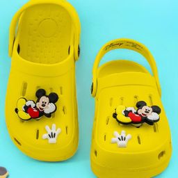 Disney by Yellow Bee Perforated Clogs With Mickey Mouse Designed Rotating Charms - Yellow-picture-28