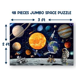 GrapplerTodd - Link & Learn Giant Jigsaw Puzzle | Space & Solar System Edition | 48 Piece Floor Puzzle (3x2 Feet) image 2