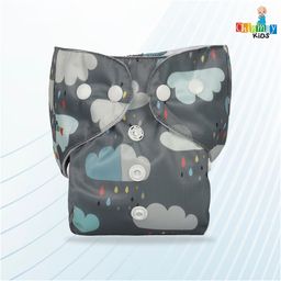 Chinmay Kids Printed Diapers Pack of 2 | Size Adjustable Baby Cloth Button Diaper - Washable/Reusable Nappies for Infants & Toddlers With Insert image 3