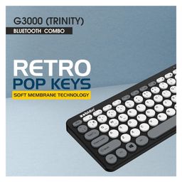 Zebion G3000 Trinity 3 in 1 Wireless Keyboard & Mouse Combo-Black White image 3
