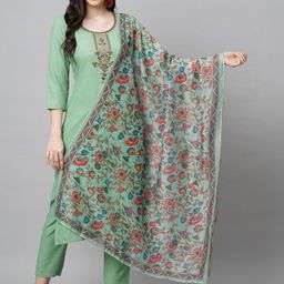 Anni Designer Women Floral Embroidered Regular Kurta with Trousers & With Dupatta-image-75