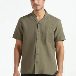 Blackberrys Spread Collar Relaxed Casual Linen Shirt-picture-4