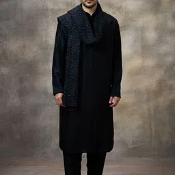 Rivaar By Rocky Star Mandarin Collar Kurta With Pyjamas-image-82