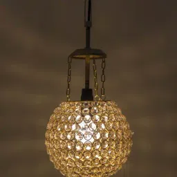 Homesake Golden & Silver Crystal Pendant Light - Set of 1-image-63