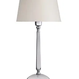 Homesake Silver Classic Cubist Chrome Lamp with Khadi Shade (Bulb Included) - Set of 1 image 2