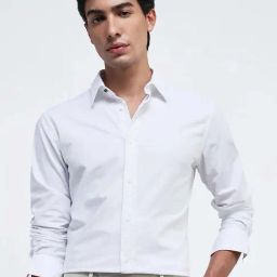 Rare Rabbit White Regular Fit Solid Shirt-image-27