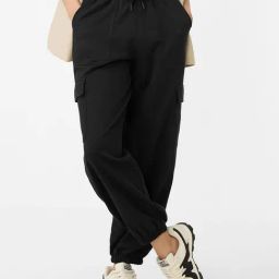 The Souled Store Black Cotton Loose Fit Cargos-picture-46