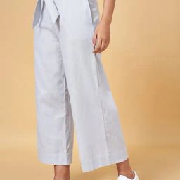 Akkriti by Pantaloons Powder Blue Cotton Flared Pants-image-49