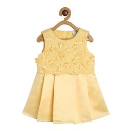 MINIKLUB Kids Beige Cotton Applique Dress-image-8