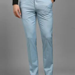Louis Philippe Blue Slim Fit Texture Trousers-picture-19