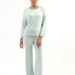 United Colors of Benetton Mint Green Polka Dot T-Shirt With Pyjamas-image-36