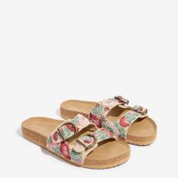 LUNA BLU by Westside Pink Floral Embroidered Slip-On Sandals-image-39