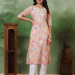 Fashor Multi Pure Cotton Regular Fit Printed Kurta-image-39
