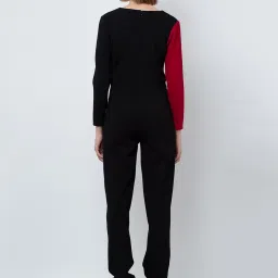 DODO & MOA Black & Red Color-Block Jumpsuit image 2