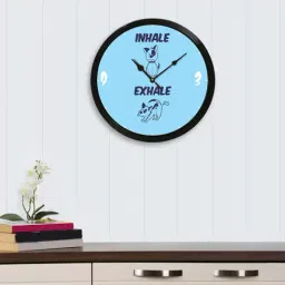 eCraftIndia 'Inhale Exhale' Designer Round Analog Black Wall Clock-image-54
