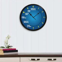 eCraftIndia 'Words' Designer Round Analog Black Wall Clock-image-107