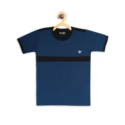 Chimprala Kids Blue & Black Textured T-Shirt-17