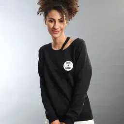 Campus Sutra Black Graphic Print Sweatshirt-image-41