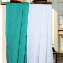 Bianca Mint Green & White Cotton 280 GSM 'Love Organic' Bath Towel - Set of 2-picture-44