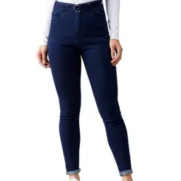 DOLCE CRUDO Navy Skinny Fit Jeans-image-39