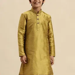 Sanwara Kids Mehandi Gold Regular Fit Kurta-image-42