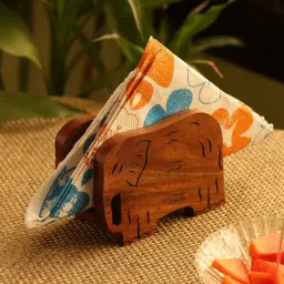 ExclusiveLane 'Trunk-ed Bunk' Hand Carved Napkin Holder In Sheesham Wood-image-30
