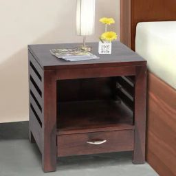Ikiriya Russell Solid Dark Brown Wood End Table Dark Walnut Finish-image-21