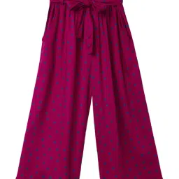 Cub McPaws Kids Maroon & Blue Printed Palazzo-image-82