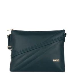 Enoki Green Textured Medium Sling Handbag-image-65