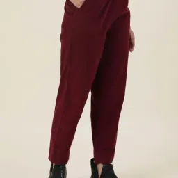 Fabindia Maroon Cotton Mid Rise Pants-image-43