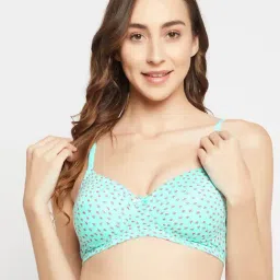 Clovia Sea Green Printed Full Coverage Non-Wired T-Shirt Bra-image-17