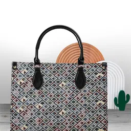 LIKE STYLE Ethnic Motifs Colourblocked Structured Shoulder Bag image 3