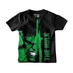 Bonkids Kids Black & Green Cotton Printed Hulk T-Shirt-picture-9