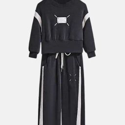 Little Surprise Box Unisex Black Solid Track Suits-picture-36