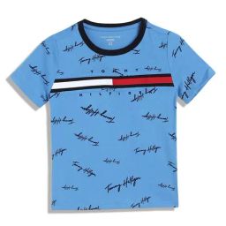 Tommy Hilfiger Kids Copenhagen Blue Printed Regular Fit T-Shirt-image-99