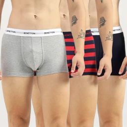 United Colors Of Benetton Multicolored Regular Fit Striped Trunks - Pack Of 3-picture-38
