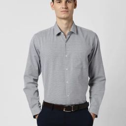 Peter England Grey Regular Fit Printed Formal Shirt-image-17