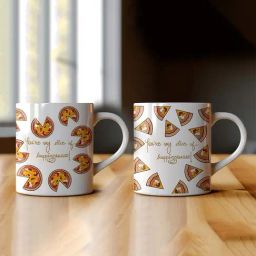 Nestroots White Stoneware Microwave Safe You Are My Happizzaness Mug (0.325 L) - Set of 2-image-3
