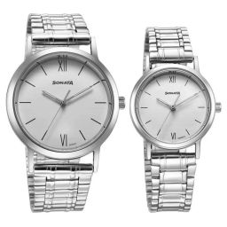 Sonata Pairs NS7712787046SM01P Unisex Analog Watch image 1